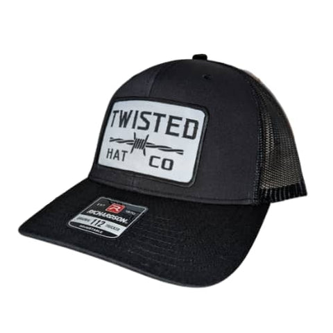 Black Richardson 112 snapback woth woven barbwire logo